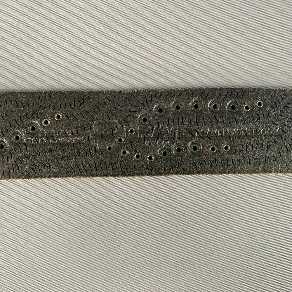 BRAVE Size 38 Brown Dark Metallic Perforated Leather Belt